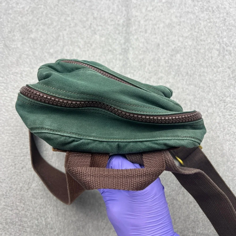 Duluth Pack Backpack Small Green Canvas Leather Logo Heritage Zip Bag USA Made